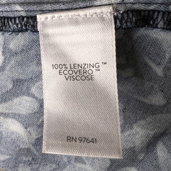 Pure Jill Dress Womens Size Large Blue Winter Sky Midi Foliage Modest Comfort - Picture 14 of 16